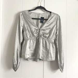 Abercrombie and Fitch Satin Peplum Blouse